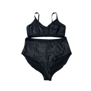 Forever 21 Black High Rise Bikini Set Swimwear